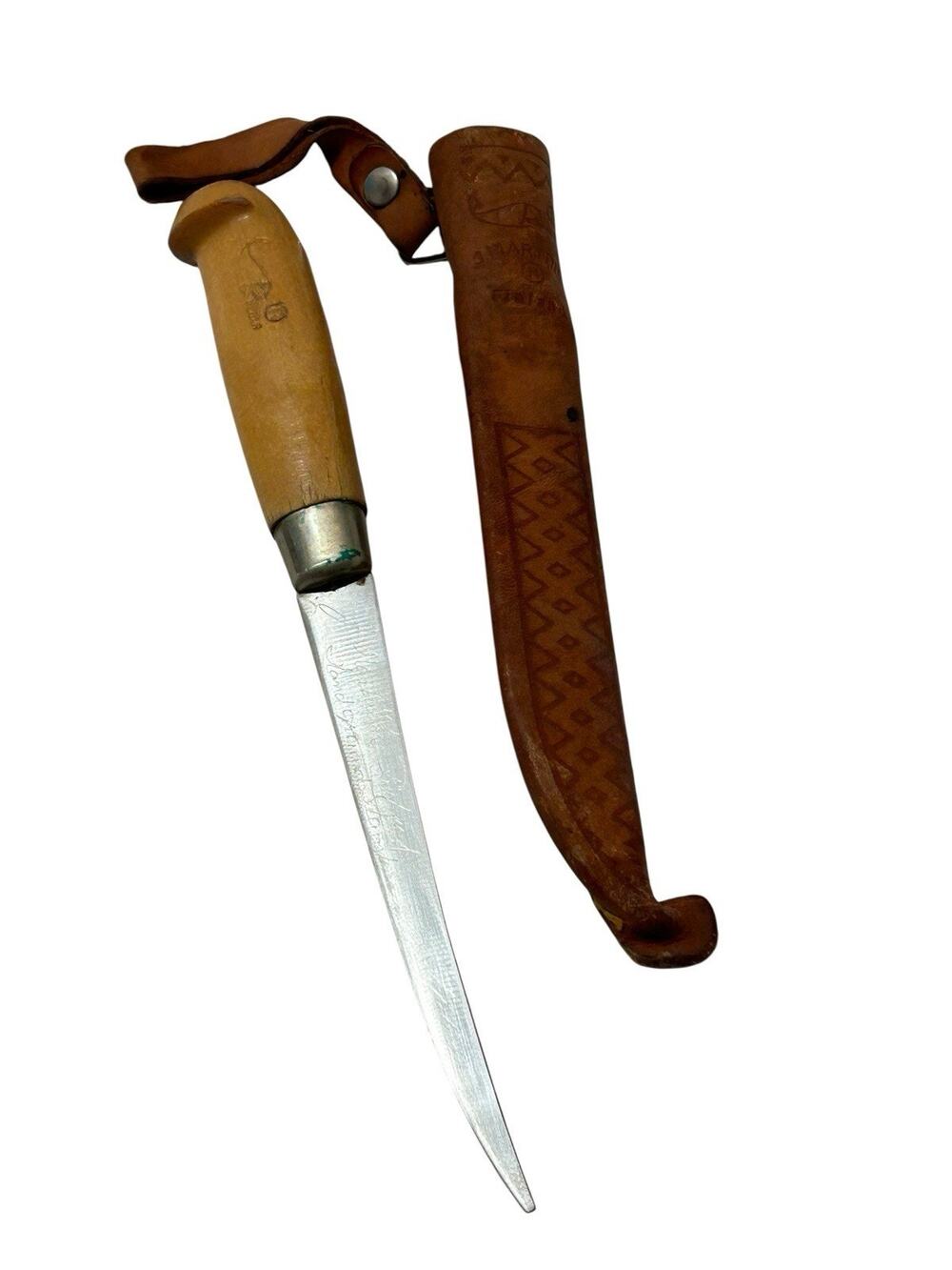 J Marttiini Finland Rapala Knife w/Leather Sheath Holder